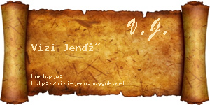 Vizi Jenő névjegykártya